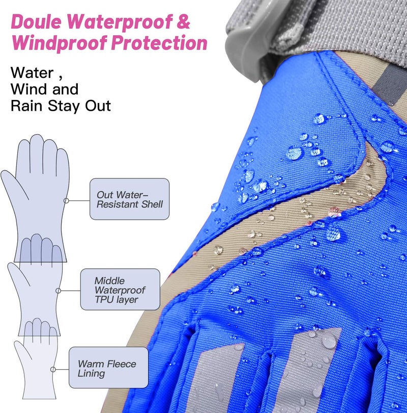 7-Mi Kids Winter Warm Water-Resistant Gloves for Skiing/Snowboarding/Cycling/Riding Outdoor Activities Children Mittens - Image 2